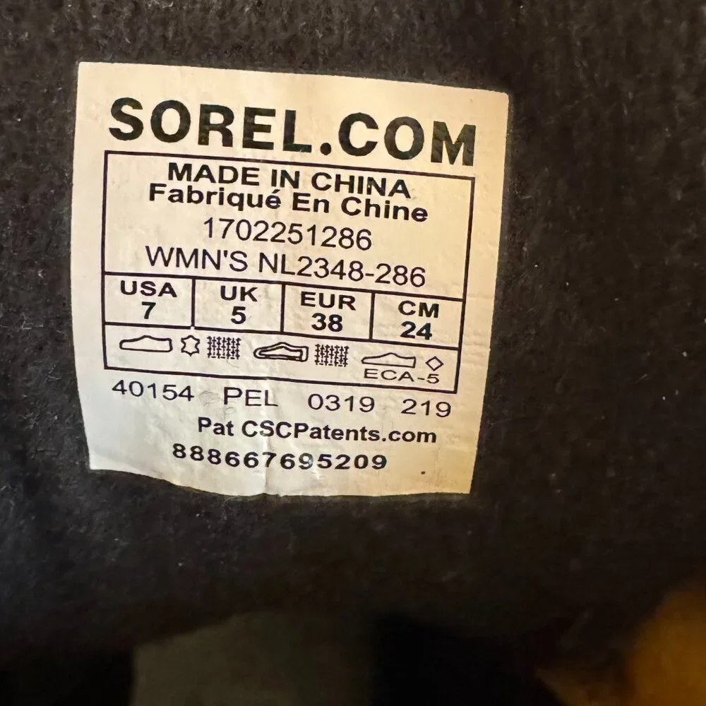 SOREL Slimpack II Waterproof Tan Leather Upper Black Rubber Duck Boot‎ Size 7